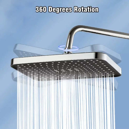 12 Inch High Pressure Rain Shower Head, Top Spray, Larger Flow, Supercharged Experience