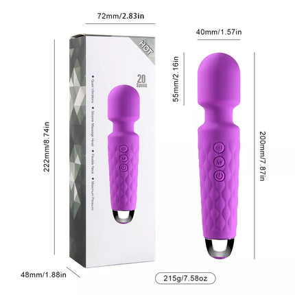 Rechargeable Clit Vibrator 20 Speeds Massage Wand Sex Toys for Women Masturbator