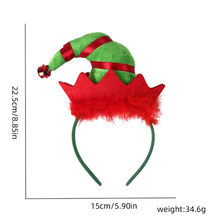 Christmas Elf‑Hat Headband with Santa Legs Ornament, Festive Party Headwear Decoration