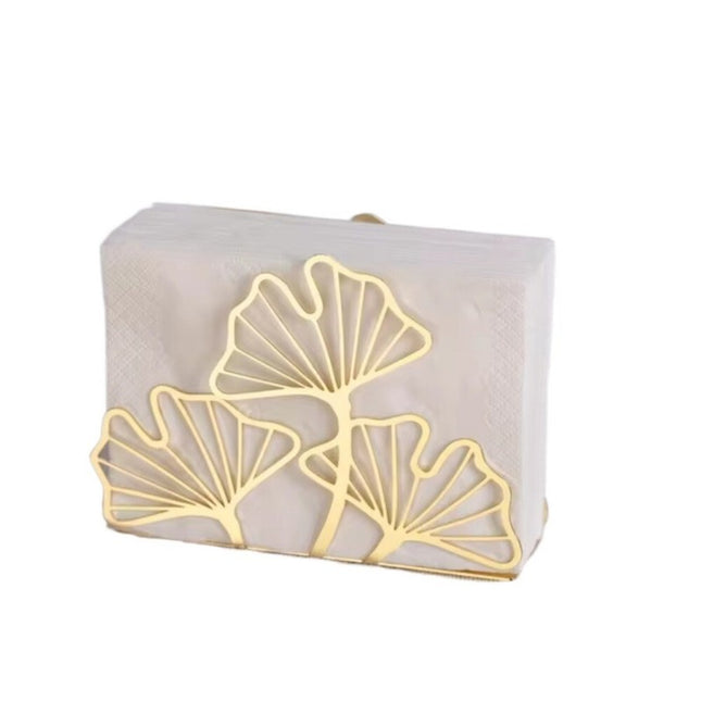 2PCS Ginkgo Leaf Napkin Holder Portable Metal Tissue Holder Iron Tissue Rack For Home Hotel
