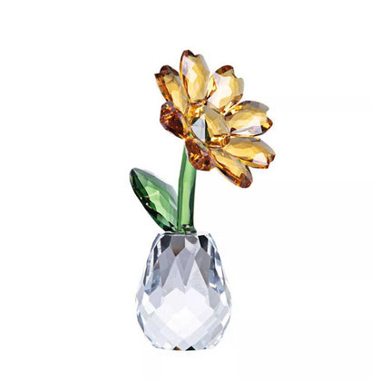 Crystal Sunflower Ornament Glass Flower Tabletop Decor