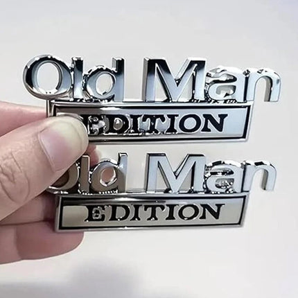 2pcs Old Man Edition 3D Emblem Sticker Badge Fender Decals Car Truck Door