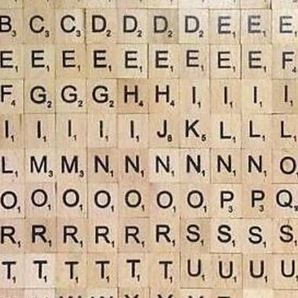 100 Wooden Tiles with Black Letters & Numbers for Crafts & DIY Projects
