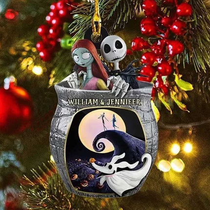 6 Pack The Nightmare Before Christmas Jack &Sally on Tombstone Xmas Tree Pendant