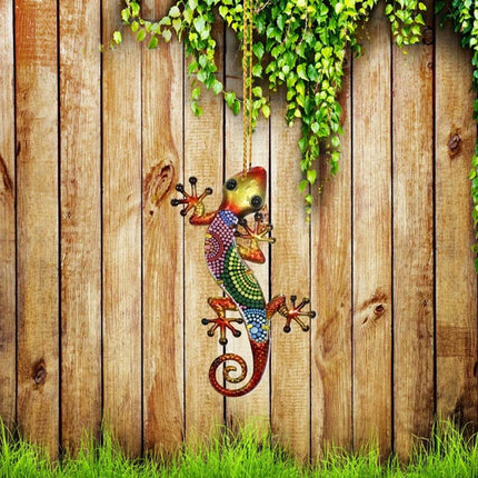 4Pcs Colorful Acrylic Gecko Lizard Decor • Garden Art Wall Hanging Fence Ornament