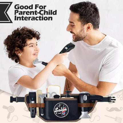 Hairdressing Stylist Playset Hair Salon Role Play Barber Toy Kit for Boy Kids 3+