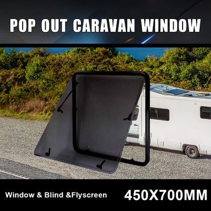 RV Caravan 450*700MM Push Out Flat Window Locking Handle with Strut Attachment