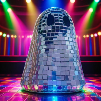 Ghost Disco Ball Halloween Centerpiece Glitter Ghost Sign Tiered Tray Ornaments