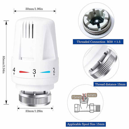 Thermostat Head TRV Radiator Thermostatic Heater Control Head Heating Valve