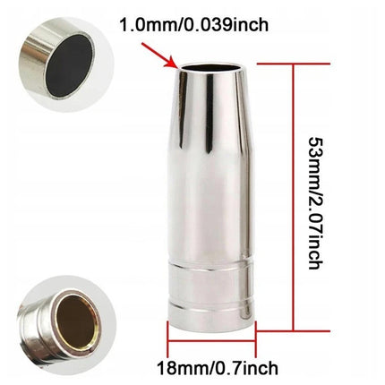 Professional MIG MB-15 Torch Accessory Kit 30 PCS Gas Nozzles & Contact Tips