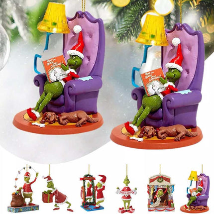 2D Merry Christmas Greenckes Decorations Christmas tree hangings 6x