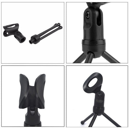 Desktop Condenser Microphone 3.5mm Jack Stand Recording Mic with Tripod For PC