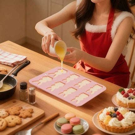 Easter Bunny 8 Grids Mould Food Grade Baking Mold Kitchen Baking Tool