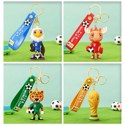4 Pack 2026 World Cup Mascot Pendant Football Keychain Souvenir Collectible Keyrings
