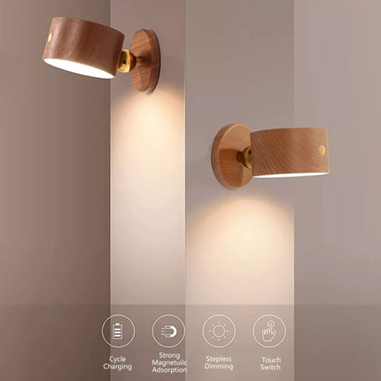 LED Reading Wall Mounted Touch Light USB Rechargeable Bedside Desk Lamp Dimmable