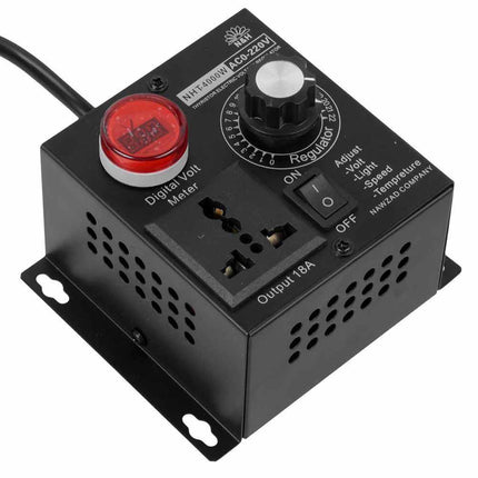 220V 4000W Variable Voltage Regulator Speed Motor Fan Control Controller UK Plug