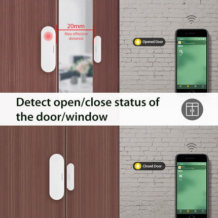Smart Door Window Sensor, Matter Thread WiFi Magnetic Alarm with Phone Alert