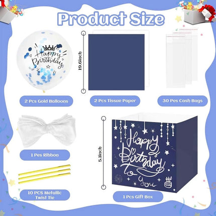 Money Pull Box,Funny Pull Money Balloon Gift Box Happy Birthday Surprise Set