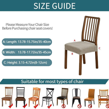 Jacquard Stretch Dining Chair Slipcovers, Removable & Washable Seat Covers