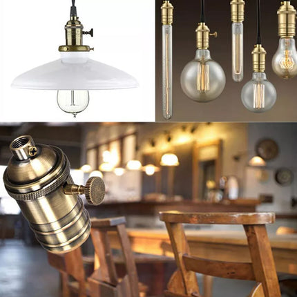 E27 Vintage Retro Edison Screw Bulb Socket Lamp Holder Light Base With Switch