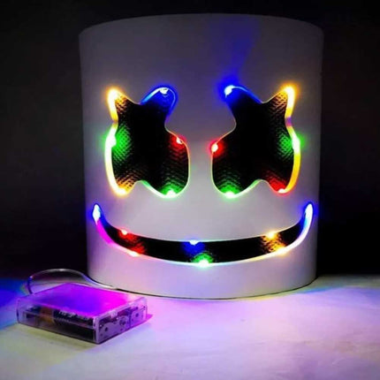 Marsh Mello-DJ Face Mask Helmet Cosplay Marshmallow Bar Music Party Costume Mask
