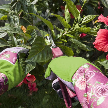 Ladies Long Sleeve Gardening Gloves - Thorn Proof Leather Gauntlet Garden