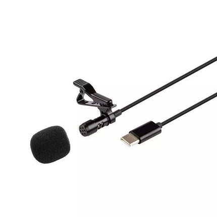 Type C Pro Lavalier Lapel Mini Stereo Microphone Clip Condenser Mic For Samsung