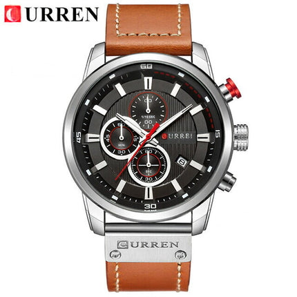 Waterproof Multifunction Chronograph Quartz Sports Casual Wrist Watch for Men