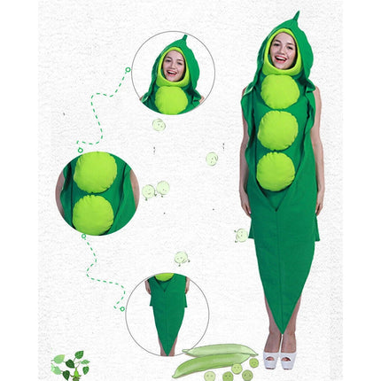 Adult Pea costume Fancy Dress Vegetable Costumes Halloween Cosplay Costume