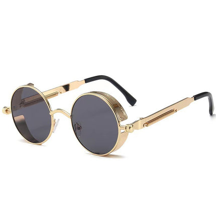 Classic Steampunk Sunglasses for Men and Women Retro Round Metal Frame Sunglasse