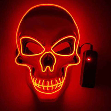 Halloween LED Mask Skeleton Glow Scary Skull Mask Light Up Masks Cosplay Costume