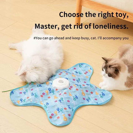 Automatic Cat Toy Moving Feather Interactive Play Toy With Mouse Sound USB Charging