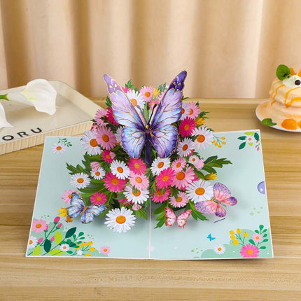 3D Pop Up Birthday Card with Flower Design for Mum, Daughter, Wife & Niece