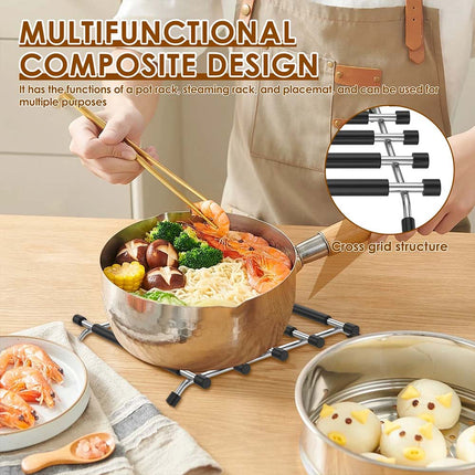 Stainless Steel Kitchen Trivet - Heat-Resistant Worktop Saver for Hot Pots & Pans