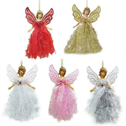 22*13cm Christmas Angel Fairy Xmas Tree Topper Ornaments Decoration