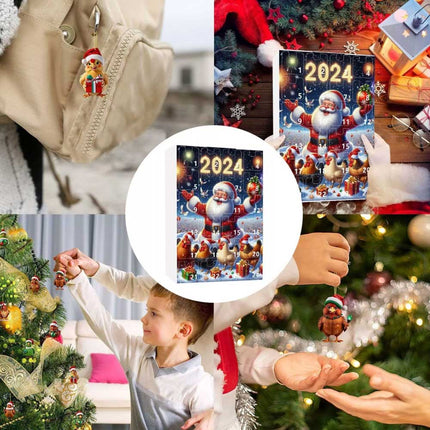 2D Christmas Boxed Chicken Home Ornaments 2024 Christmas Holiday Advent Calendar
