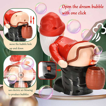 Christmas Snowman Bubble Machine for Kids, Automatic Bubble Blower with Music & LED Lights