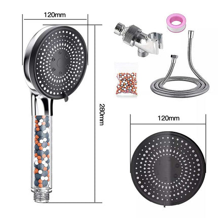 Deluxe 5 IN 1 Filtered Shower Head High Pressure 5 Modes Hard Water Mineral Bead