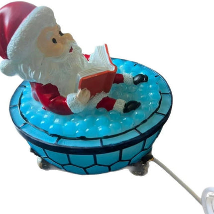 Christmas Santa Bubble Bath Lamp - Cute Santa Reading Books USB LED Decor Lamp