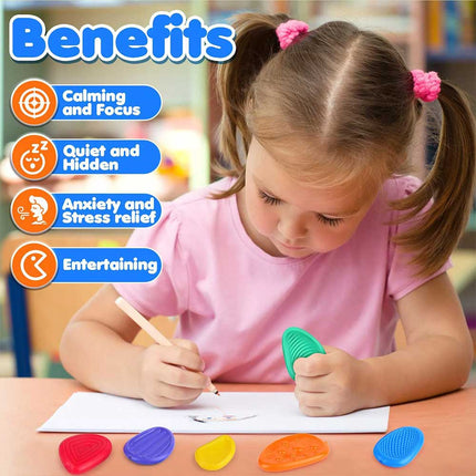 6PCS Soft Worry Stone Fidget Toy Autism Kid Calming Sensory Stone Stress Relief