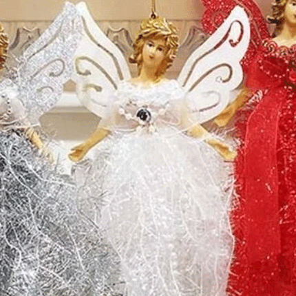 White Angel Christmas Tree Topper Hanging Fairy Xmas Tree Decoration Ornament