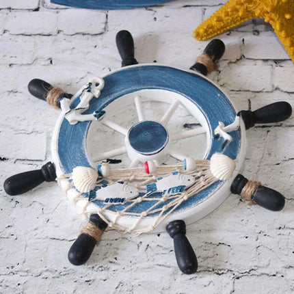 23CM Wooden Ship Wheel - Nautical Boat Steering Wheel, Beach Home Wall Decoration