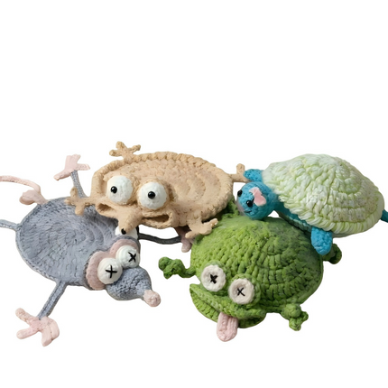 Handmade Crochet 3D Animal Coaster Cute Knitted Round Mug Rug, Heat Resistant Drink Cup Mat for Home Table Decor