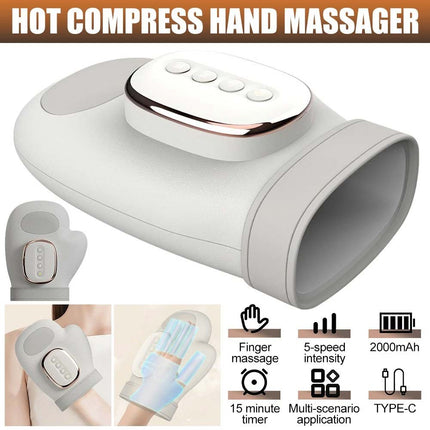 Cordless Hand Massager with Heat and Compression, for Arthritis and Carpal Tunnel Relief, Ideal for Hand Fatigue and Joint Discomfort