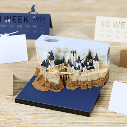 2025 3D Calendar with LED Light Paper Carving Art Memo Pad Notepad Novelty Gift