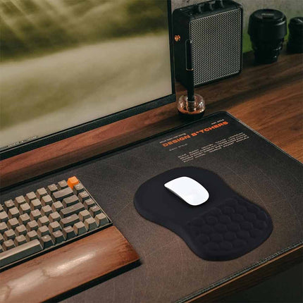 Ergonomic Memory Foam Gaming Mouse Pad with Honeycomb Massage Wrist Rest, Non-Slip PU Base Mouse Mat Multi Colors Optional