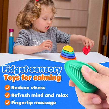 6PCS Soft Worry Stone Fidget Toy Autism Kid Calming Sensory Stone Stress Relief