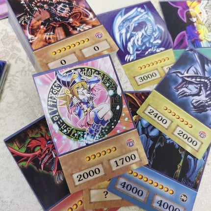 YUGİ 100Pcs Blue Eyes Dark Magician Exodia Obelisk RA Slifer Anime Style Cards