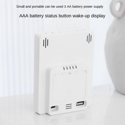 LED 3 Color Digital Wall Clock Wall Time Temperature Humidity Display