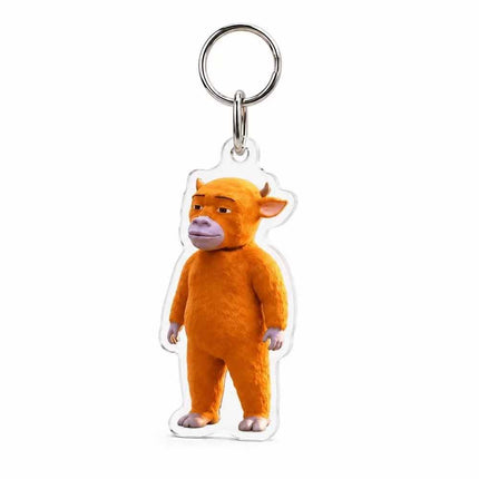 Cow Figure Acrylic Keychain, Cute Animal Bag Charm Pendant Key Ring